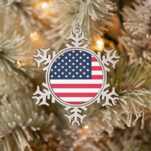 Ornement Flocon De Neige Drapeau américain 50 étoiles : Old Glory Stars and