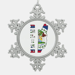 Ornement Flocon De Neige Drapeau dans la carte de Belize