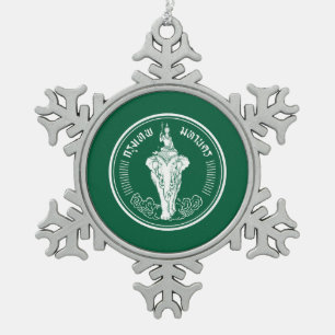 Ornement Flocon De Neige Drapeau de Bangkok, Thaïlande Snowflake Pewter Noë
