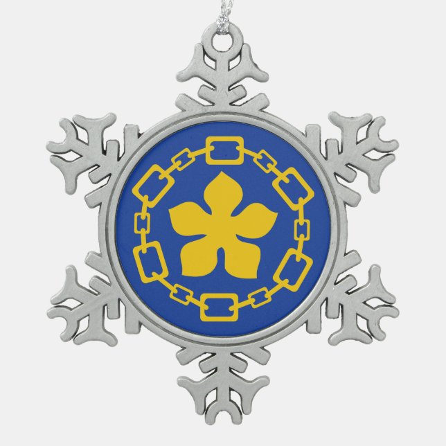 Ornement Flocon De Neige Drapeau de Hamilton (Ontario) (Devant)