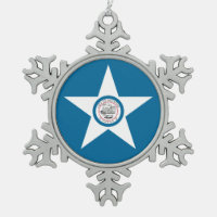 Drapeau de la ville de Houston, Texas Snowflake Pe