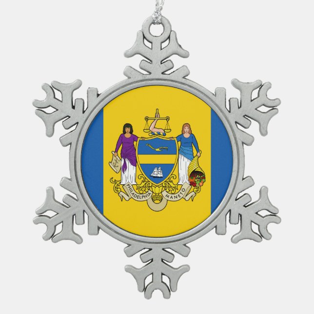 Ornement Flocon De Neige Drapeau de Philadelphie, Pennsylvanie Snowflake Pe (Devant)