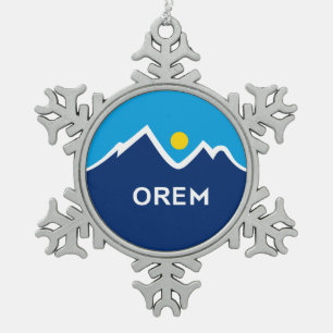 Ornement Flocon De Neige Drapeau d'Orem, Utah
