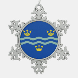 Ornement Flocon De Neige Drapeau du Cambridgeshire