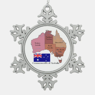 Ornement Flocon De Neige Drapeau et carte de l'Australie