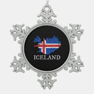 Ornement Flocon De Neige Drapeau Islande