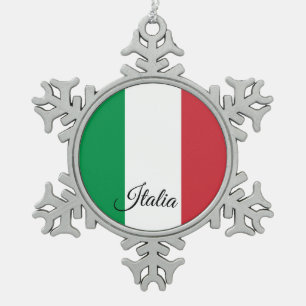 Ornement Flocon De Neige Drapeau italien