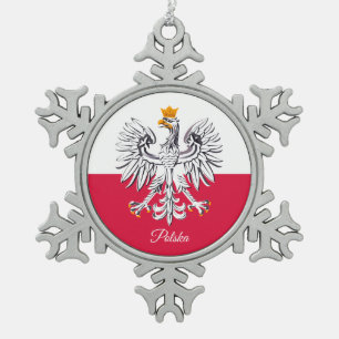 Ornement Flocon De Neige Drapeau polonais de Pologne