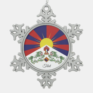 Ornement Flocon De Neige Drapeau tibétain