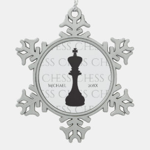 Ornement Flocon De Neige Échecs personnalisés King classique pièce moderne