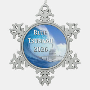 Ornement Flocon De Neige Élection Tsunami Bleu 2026