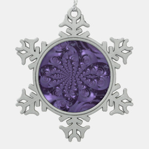 Ornement Flocon De Neige Élégante étincelle Royale Purple Liquide