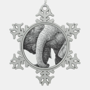 Ornement Flocon De Neige Éléphants africains