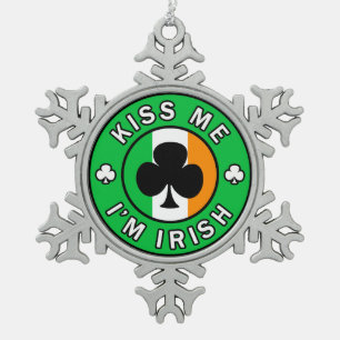 Ornement Flocon De Neige Embrasse-moi Je suis irlandais