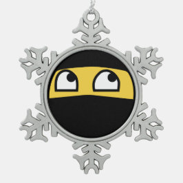 Ornement Flocon De Neige Emoji mignon de guerrier de Ninja