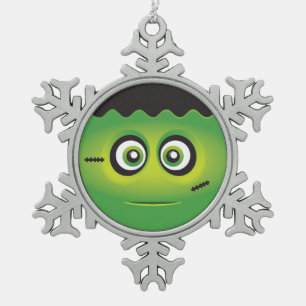 Ornement Flocon De Neige Emoji mignon Halloween heureux de Lil Frankenstein