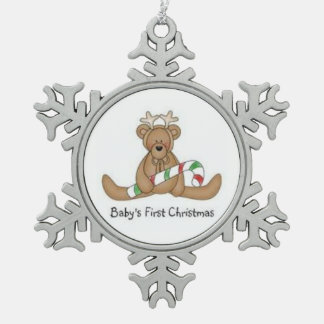 Ornement flocon de neige en étain/Premier Noël de