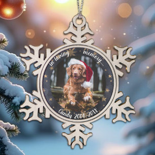 Ornement Flocon De Neige En Mémoire Affectueuse Photo de Chien Mémorial d