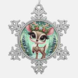 Ornement Flocon De Neige Enchanted Forest Reindeer Princess