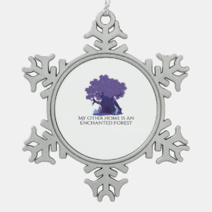 Ornement Flocon De Neige Encre de Whimsigoth - Forêts mystiques, Lunes et M