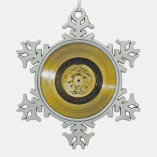 Ornement Flocon De Neige Enregistrement d'or Voyager Spacecraft