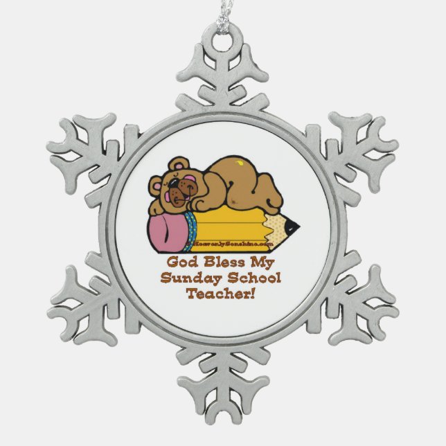 Ornement Flocon De Neige Enseignant de l'école du dimanche (Devant)