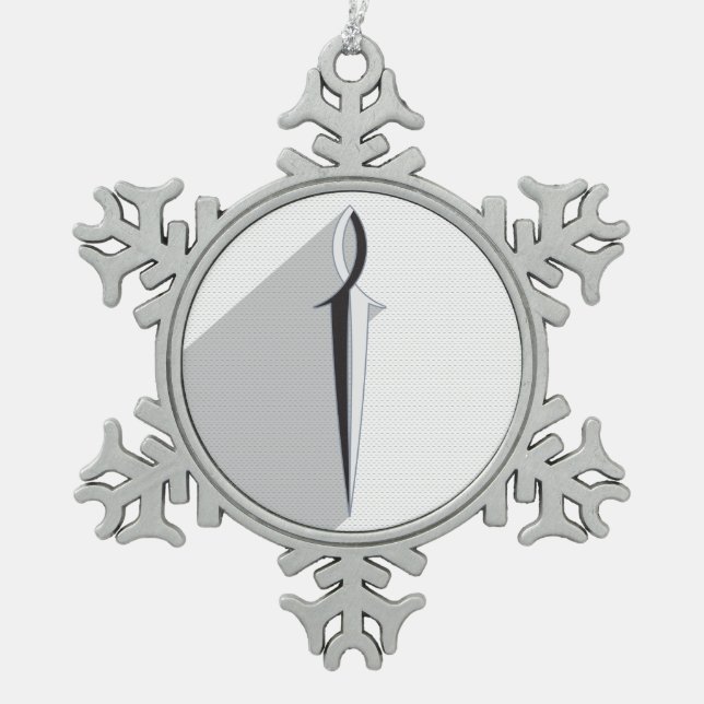 Ornement Flocon De Neige Épée et ombre de Jésus Fish (Devant)