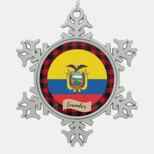 Ornement Flocon De Neige Equateur patriotique, Plaid de buffle rouge, Equat