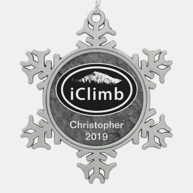 Ornement Flocon De Neige Escalade personnalisée iClimb Noël de montagne (Devant)