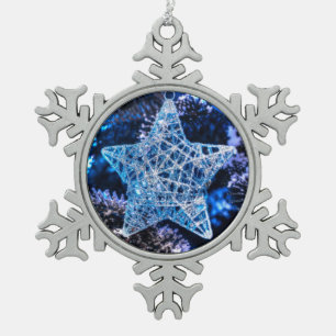 Ornement Flocon De Neige Étoile de Noël en argent de l'ornement de Bethléem