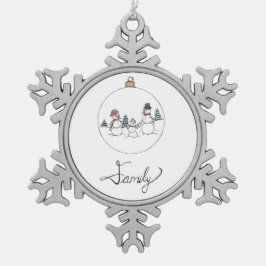 Ornement Flocon De Neige Family Snowman Ornament 