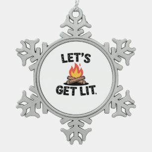 Ornement Flocon De Neige Feu de feu de camp - Camping Adventure