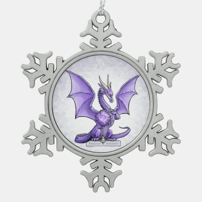 Ornement Flocon De Neige Février Birthstone Dragon - Amethyst (Devant)