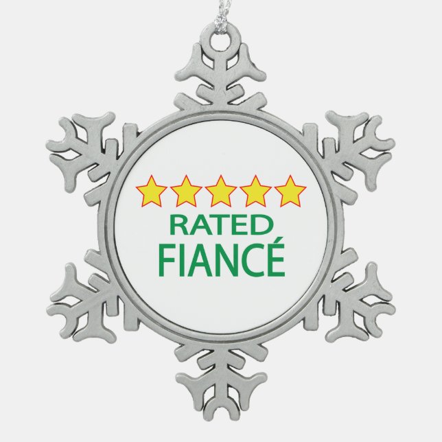Ornement Flocon De Neige Fiancé cinq étoiles (Devant)