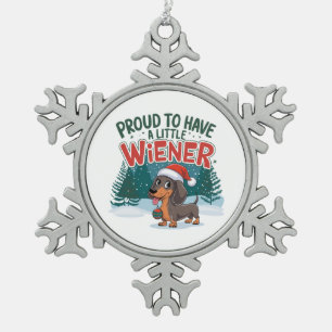 Ornement Flocon De Neige Fier de posséder un petit wiener