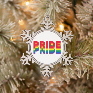Ornement Flocon De Neige Fierté arc-en-ciel couleurs gay queer lgbtq rétro