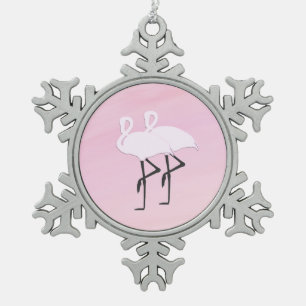 Ornement Flocon De Neige Flamants roses