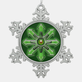 Ornement Flocon De Neige Flèches de chaos - vert