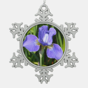 Ornement Flocon De Neige Fleur d'iris violet ornement de Noël