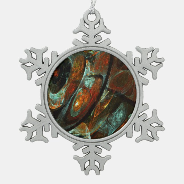 Ornement Flocon De Neige Fractionner l'art Abstrait (Devant)