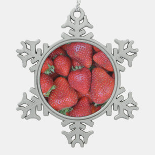 Ornement Flocon De Neige Fraises rouges fraîches