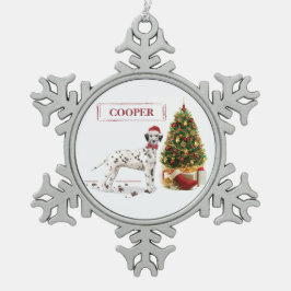 Ornement Flocon De Neige Funny Noël Dalmatien Chien et Arbre