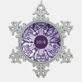 Ornement Flocon De Neige Garde d'année personnalisée pourpre