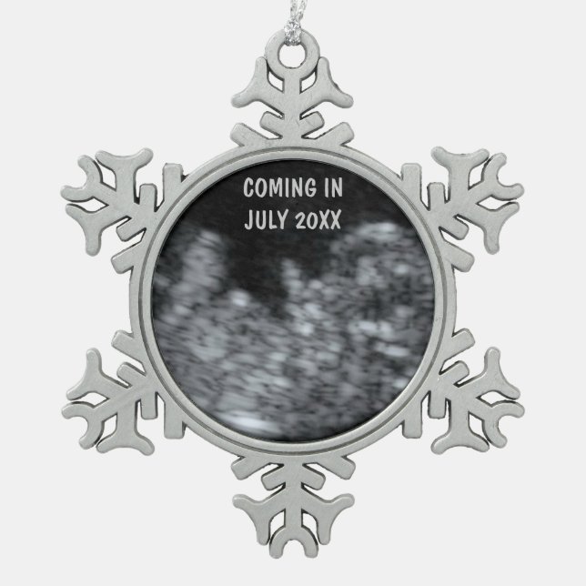 Ornement Flocon De Neige Gardien de Noël du bébé attendu (Devant)