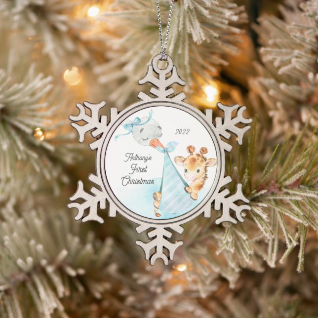 Ornement Flocon De Neige Giraffe Livraison spéciale Baby's First Christmas (Arbre)