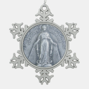 Ornement Flocon De Neige Gloire À La Médaille Miraculeuse