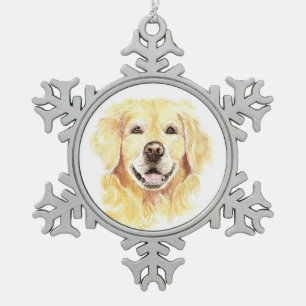 Ornement Flocon De Neige Golden Retriever Chien Animal animal Aquarelle