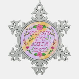 ORNEMENT FLOCON DE NEIGE GOODBYE 20XX HELLO 20XX