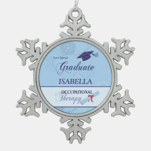 Ornement Flocon De Neige Graduation ergothérapeute Swirl Cadeau rond