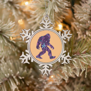 ORNEMENT FLOCON DE NEIGE GRAND BIGFOOT FLORAL